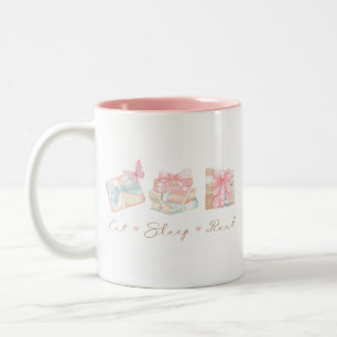 Essen Schlaf lesen Coquette Buch Zweifarbige Tasse
