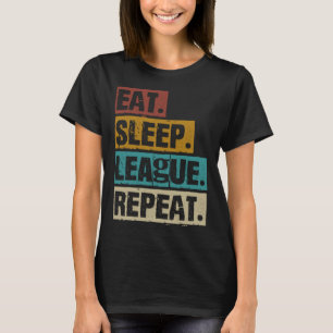 Essen Schlaf Liga Wiederholung Vintage Videospiel T-Shirt