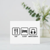 Essen Schlaf machen Beats Postkarte (Stehend Vorderseite)