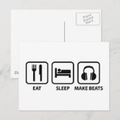 Essen Schlaf machen Beats Postkarte (Vorne/Hinten)