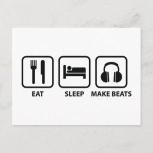 Essen Schlaf machen Beats Postkarte