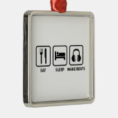 Essen Schlaf machen Beats Silbernes Ornament (Rechts)
