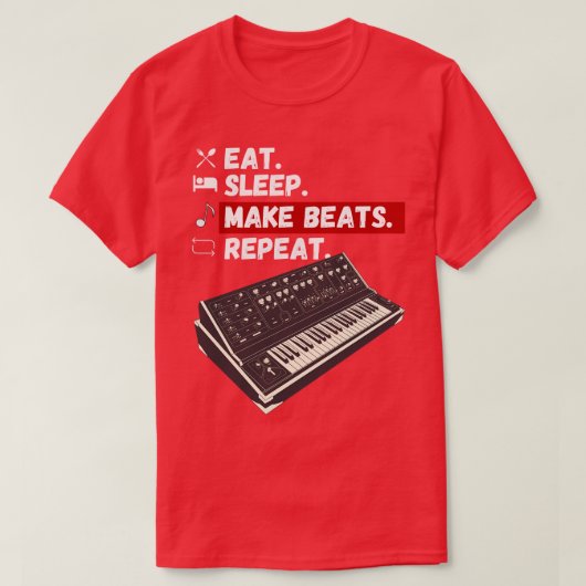 Essen Schlaf machen Beats wiederholen T-Shirt (Design vorne)