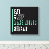 Essen Schlaf machen Bewegung wiederholen - Unterne Leinwanddruck (Insitu (Holzboden))