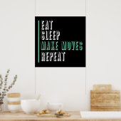Essen Schlaf machen Bewegung wiederholen - Unterne Poster (Küche)