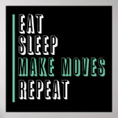 Essen Schlaf machen Bewegung wiederholen - Unterne Poster (Vorne)