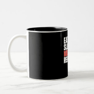 Essen Schlaf Musicals Wiederholen Broadway Schausp Zweifarbige Tasse