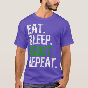 Essen Schlaf Pfadfinder Wiederholen Lustiger Spruc T-Shirt