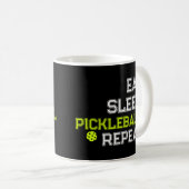 Essen Schlaf Pickleball Wiederholen Lustig  Kaffeetasse (VorderseiteRechts)