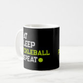 Essen Schlaf Pickleball Wiederholen Lustig  Kaffeetasse (Vorderseite Links)