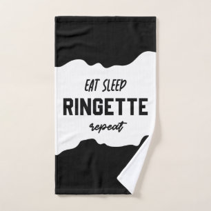 Essen Schlaf Ringette Wiederholung Ringette Player Handtuch