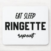 Essen Schlaf Ringette Wiederholung Ringette Player Mousepad (Vorne)