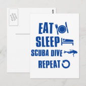 Essen Schlaf Scuba Dive Postkarte (Vorne/Hinten)