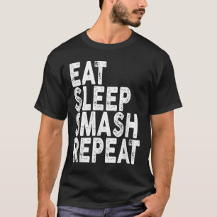 Essen Schlaf Smash Wiederholen _ Badminton Tee 