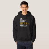 Essen Schlaf Softball Hoodie (Vorne ganz)