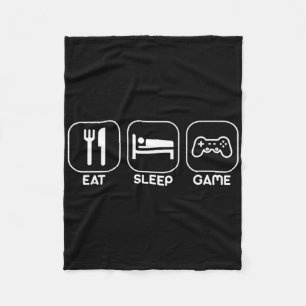Essen Schlaf Spiel Lustiger Gamer Videospiele Gesc Fleecedecke
