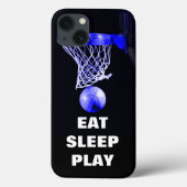Essen Schlaf spielen Basketball Blau Schwarz Case-Mate iPhone Hülle (Rückseite)
