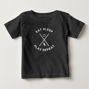 Essen Schlaf spielen wiederholen Ringette Girl Ges Baby T-shirt