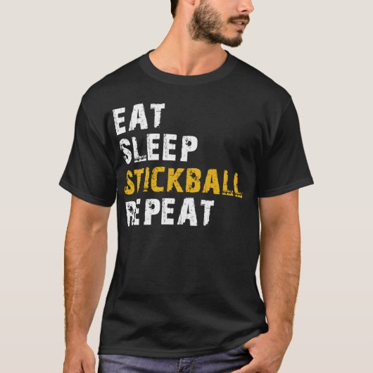 Essen Schlaf Stickball T-Shirt (Vorderseite)