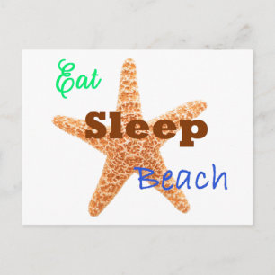 Essen Schlaf Strand - Postkarte