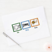 Essen Schlaf Strick Ovaler Aufkleber (Umschlag)