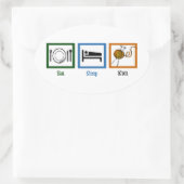 Essen Schlaf Strick Ovaler Aufkleber (Tasche)