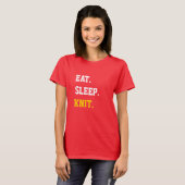 Essen Schlaf Strick T-Shirt (Vorne ganz)