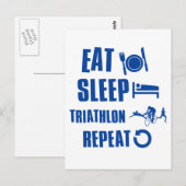 Essen Schlaf Triathlon Postkarte (Vorne/Hinten)