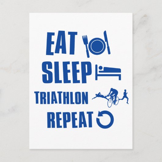 Essen Schlaf Triathlon Postkarte (Vorderseite)