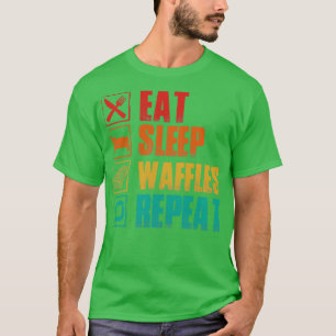 Essen Schlaf Waffel wiederholen T-Shirt