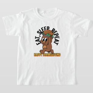 Essen Schlaf Wiederholung glücklichen Thanksgiving T-Shirt