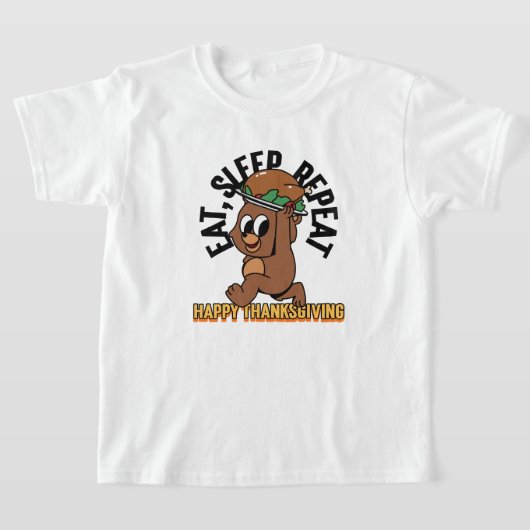 Essen Schlaf Wiederholung glücklichen Thanksgiving T-Shirt (Ablage )