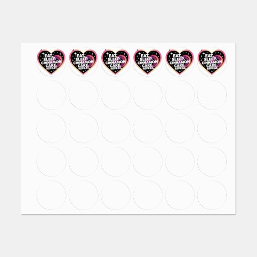 Essen Schlaf Zimt Kuchen wiederholen Etiketten (Blatt)