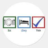 Essen Schlafabstimmung Runder Aufkleber (Vorderseite)