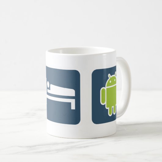 Essen. Schlafen. Android. Kaffeetasse (VorderseiteRechts)