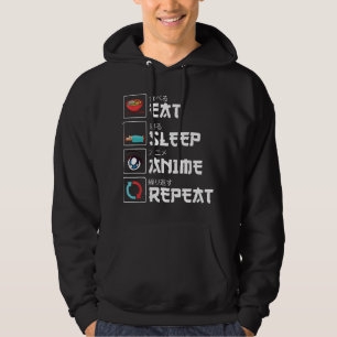 Essen Schlafen Anime Wiederholen Lustige Manga Ota Hoodie