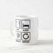 Essen, schlafen, Aufdruck, Tasse wiederholen (Vorderseite Links)