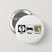 essen schlafen Backgammon Button (Vorne & Hinten)