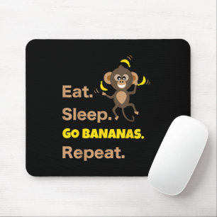 Essen Schlafen Bananen Gehen Wiederholen Lustig Sü Mousepad