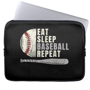 Essen Schlafen Baseball Wiederholen Lustiger Baseb Laptopschutzhülle