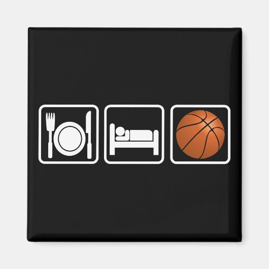 Essen, schlafen, Basketball Magnet (Vorne)