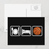 Essen, schlafen, Basketball Postkarte (Vorne/Hinten)