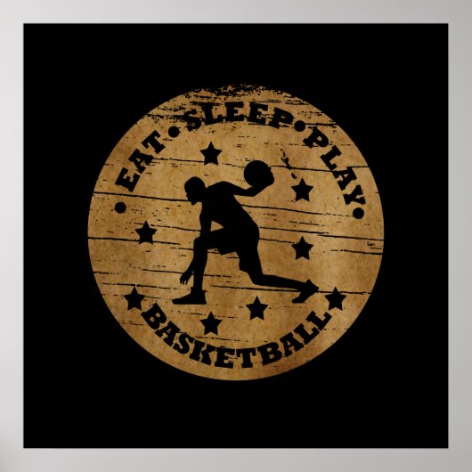 essen schlafen Basketball spielen Poster (Vorne)