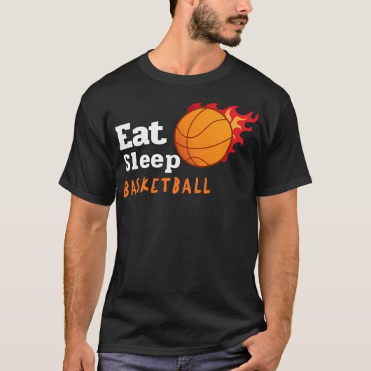 Essen Schlafen Basketball T-Shirt (Vorderseite)