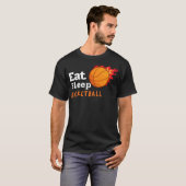Essen Schlafen Basketball T-Shirt (Vorne ganz)