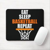 Essen. Schlafen. Basketball. Wieder von vorne. T f Mousepad (Mit Mouse)