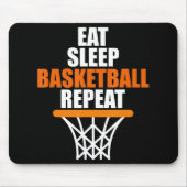 Essen. Schlafen. Basketball. Wieder von vorne. T f Mousepad (Vorne)