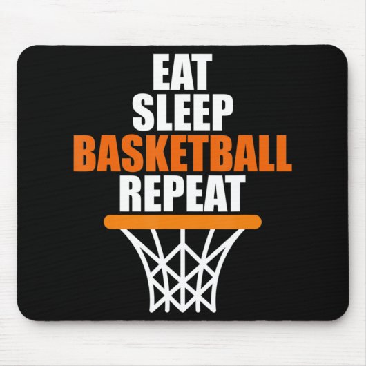 Essen. Schlafen. Basketball. Wieder von vorne. T f Mousepad (Vorne)
