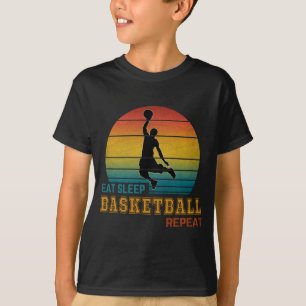 Essen Schlafen Basketball Wiederholen T-Shirt
