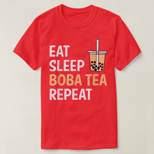Essen Schlafen Boba Tea Wiederholen Blase Tee (Design vorne)